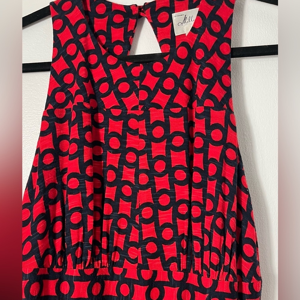 Milly Red and Blue Print Sleeveless Maxi Dress | Size L - Picture 10 of 11